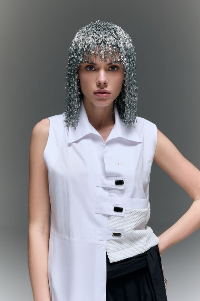 Mira File Cep Detaylı Gömlek (beyaz)