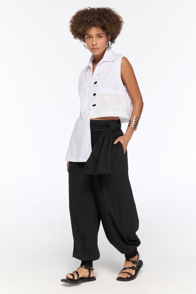 Mira File Cep Detaylı Gömlek (beyaz)