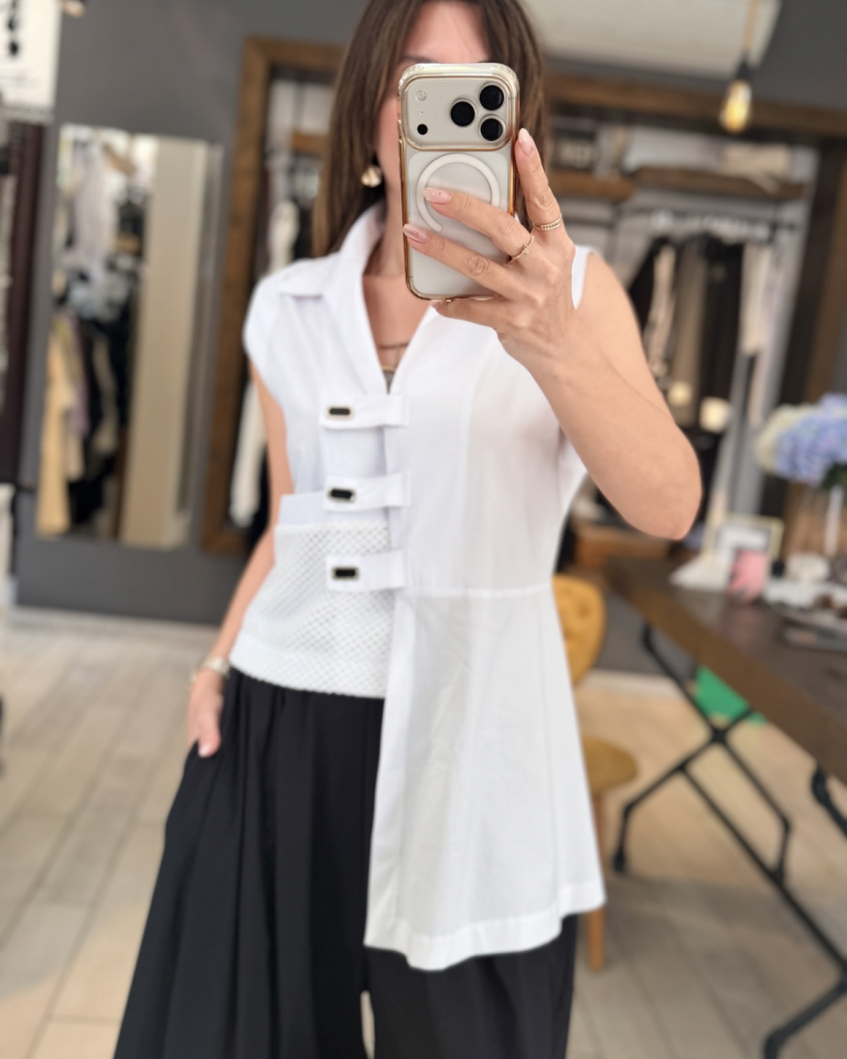 Mira File Cep Detaylı Gömlek (beyaz)