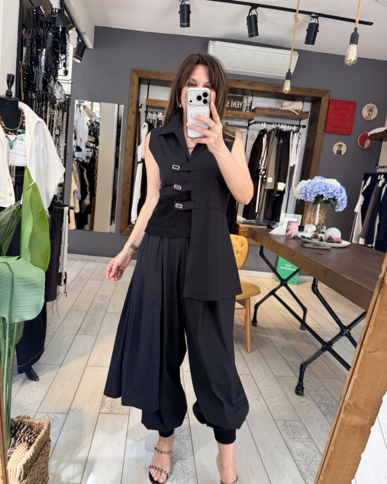 Mira File Cep Detaylı Gömlek (siyah)