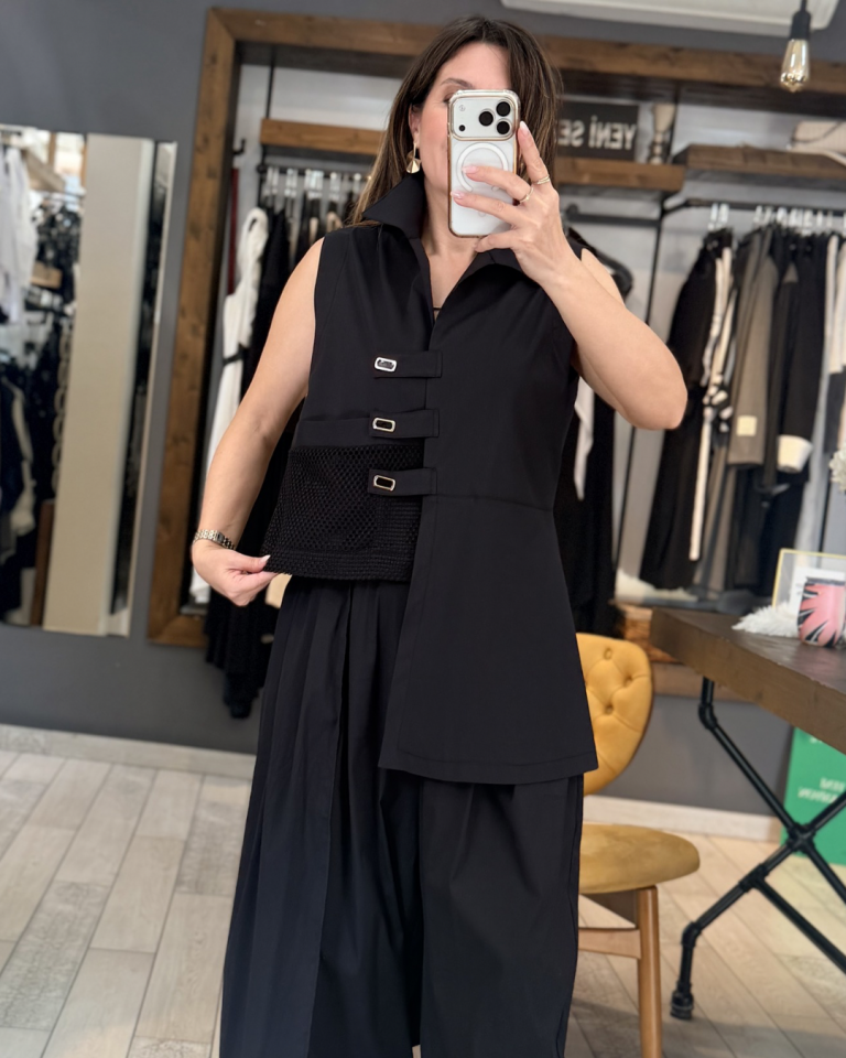 Mira File Cep Detaylı Gömlek (siyah)