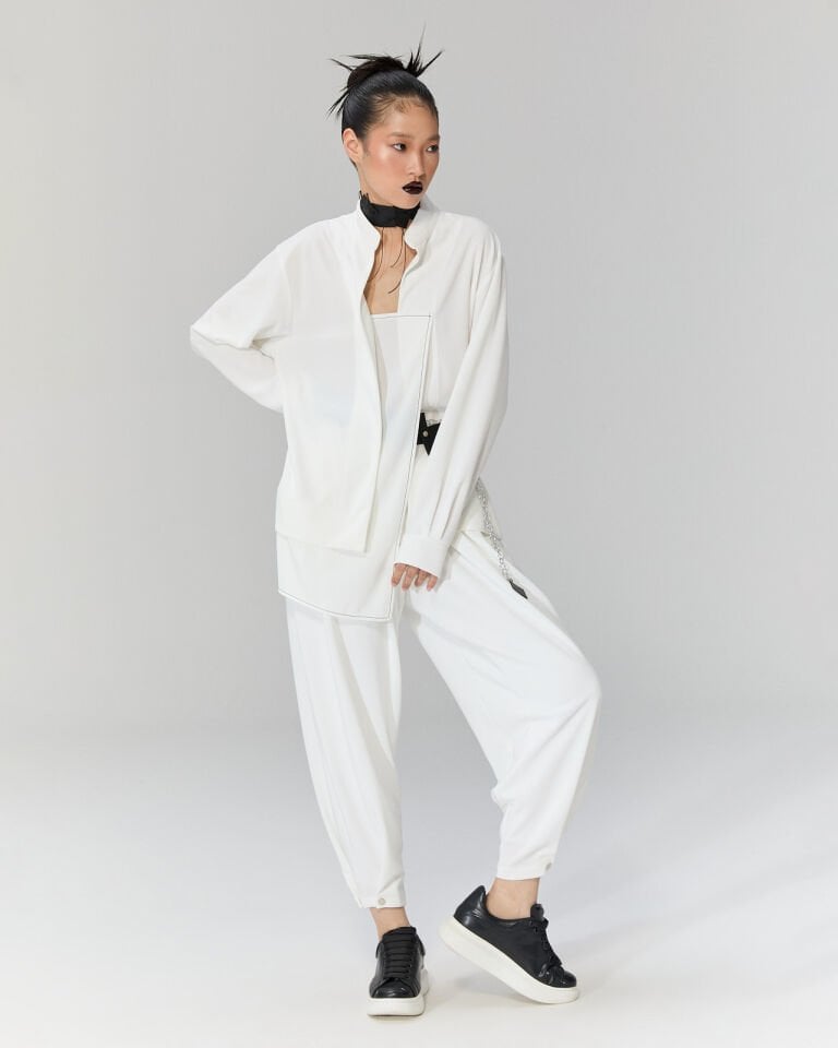 Marino Asimetrik Bluz (beyaz)