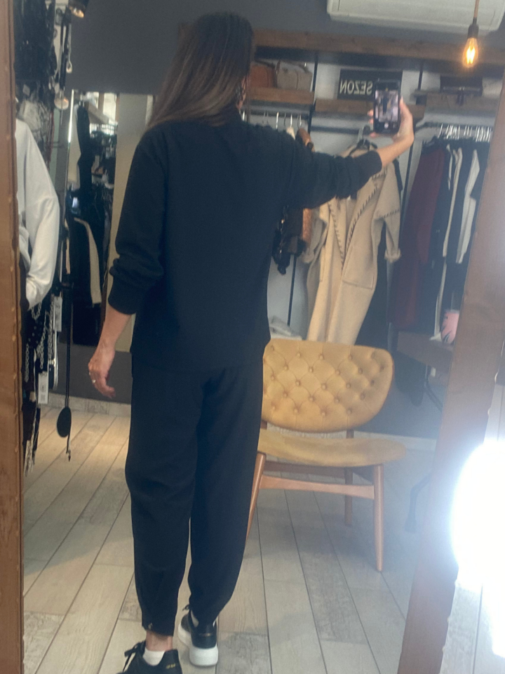 Marino Asimetrik Bluz (siyah)