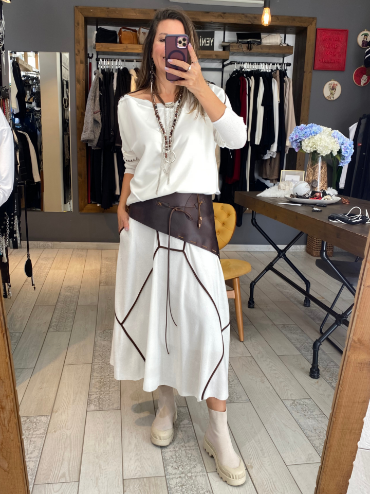 Koyu Kahve Deri Görünümlü Kemer