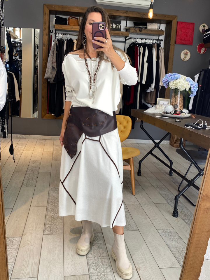 Koyu Kahve Deri Görünümlü Kemer