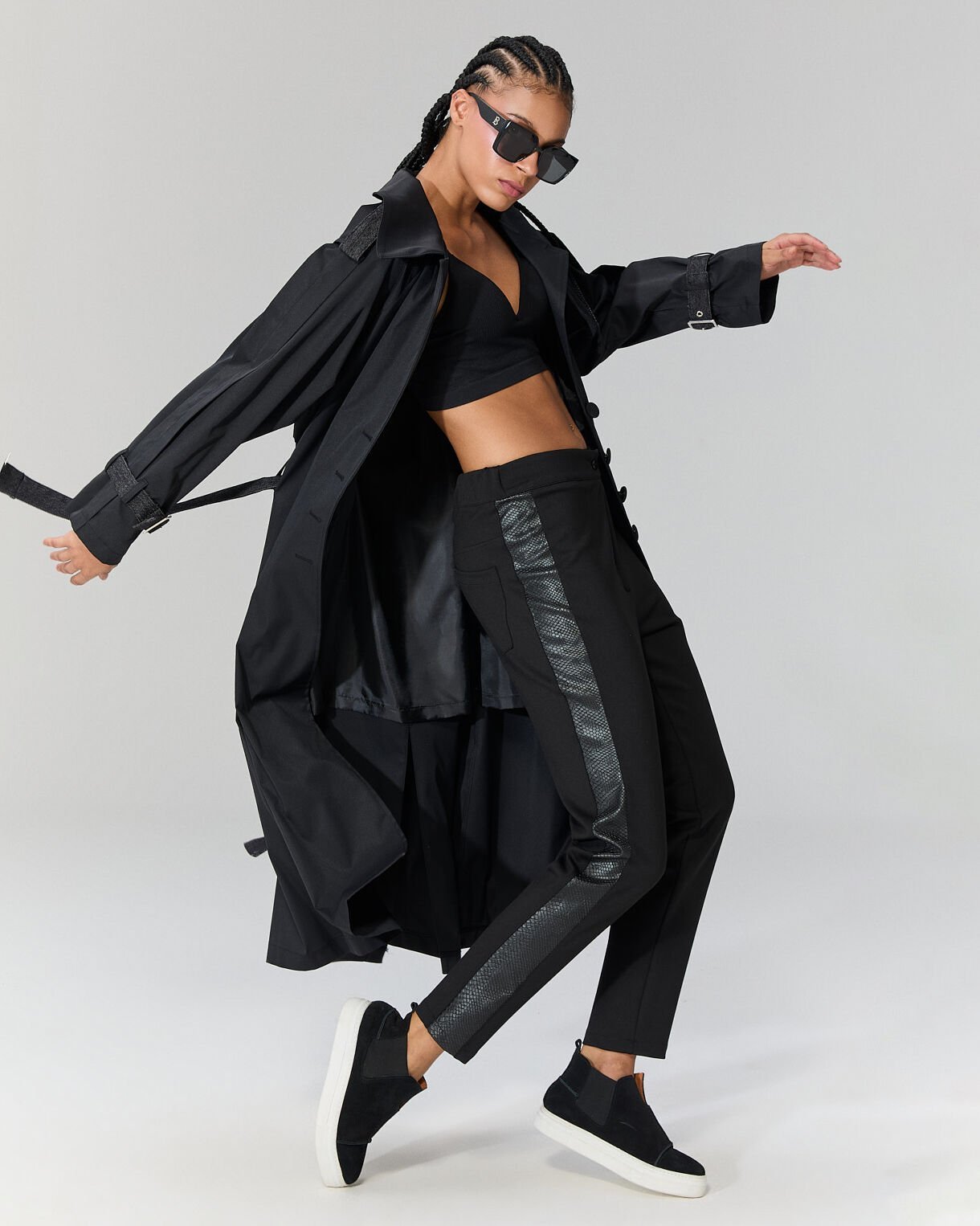 Luca Yanı Krokodil Deri Detaylı Pantolon