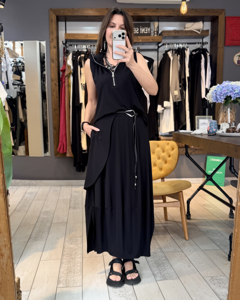 Lauren Fermuarlı Bluz (siyah)