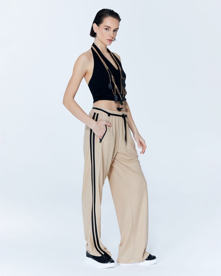 Alison Kruvaze Bağlamalı Crop (siyah)