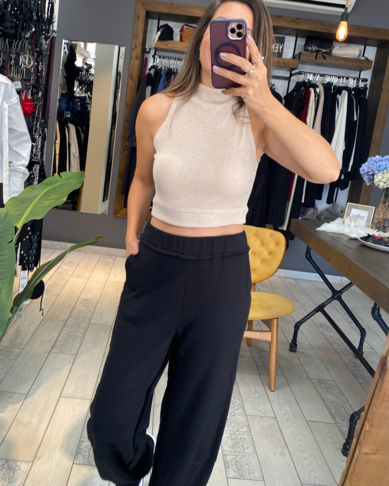 Kolsuz Triko Crop (Bej)