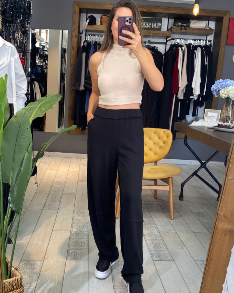 Kolsuz Triko Crop (Bej)