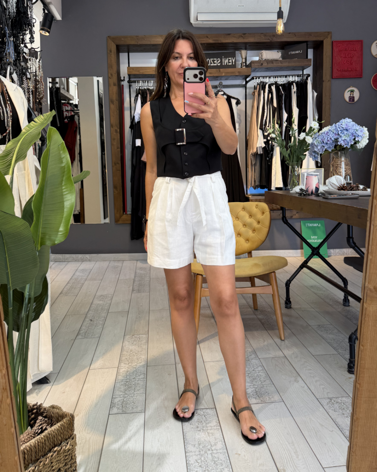 Carly Tencel Yelek/Bluz (siyah)
