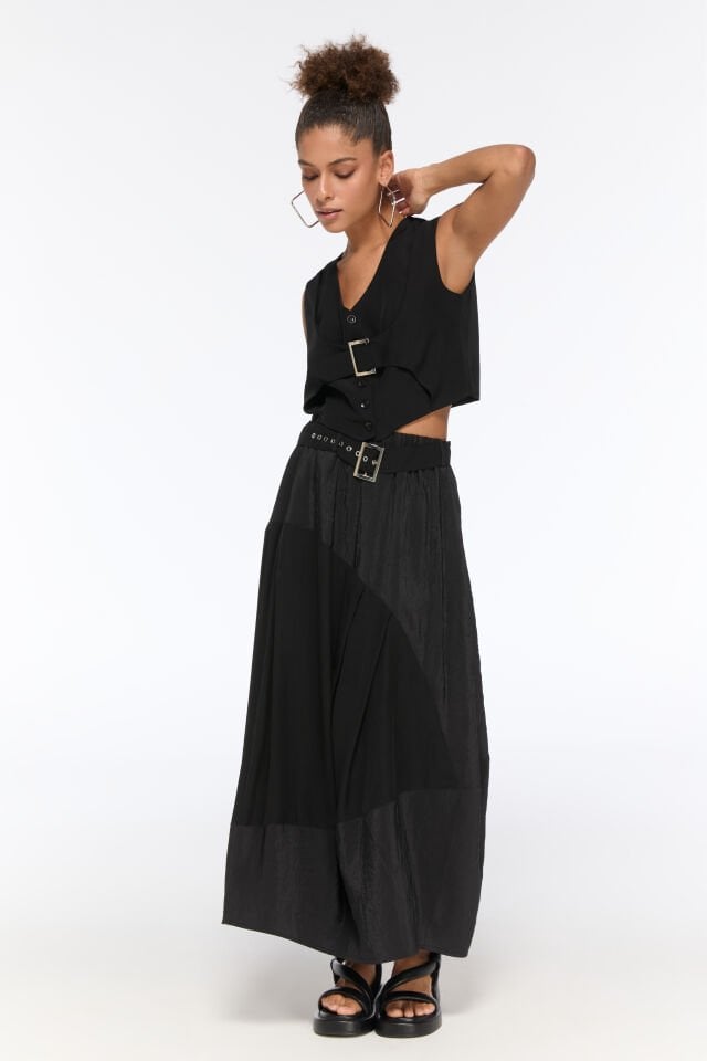 Carly Tencel Yelek/Bluz (siyah)