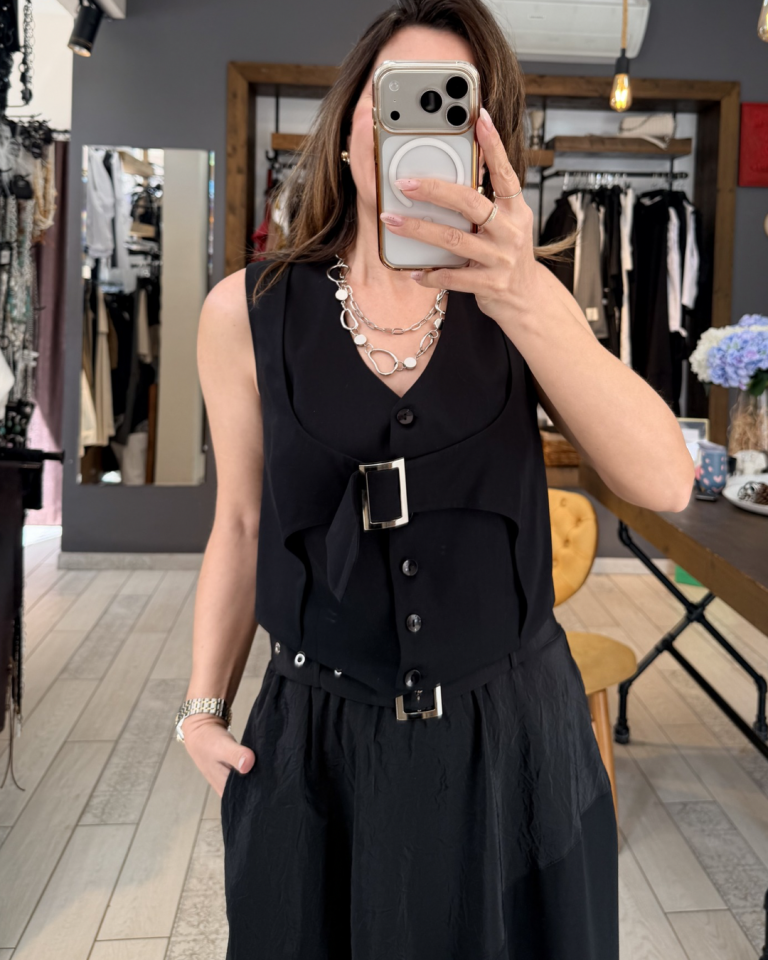 Carly Tencel Yelek/Bluz (siyah)