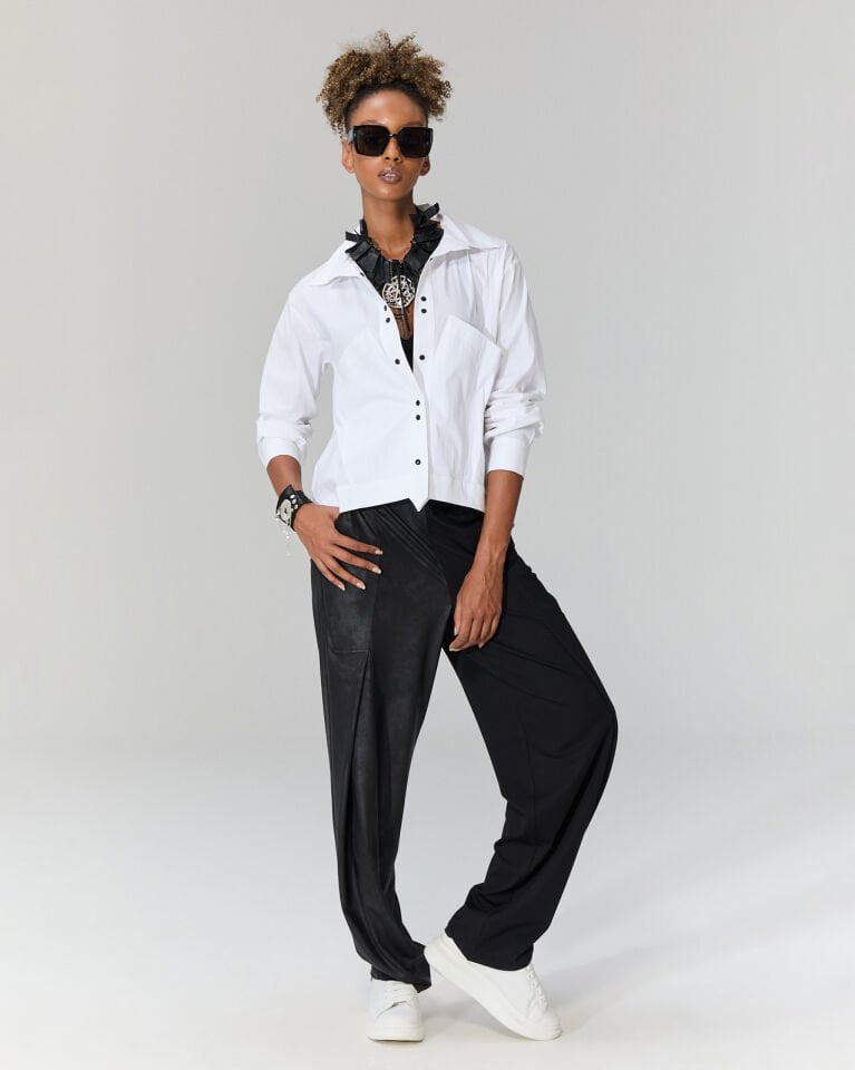 Aloma Büyük Cepli Gömlek (beyaz)