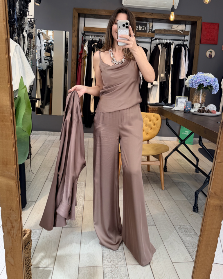 İp Askılı Saten Bluz (mocha)