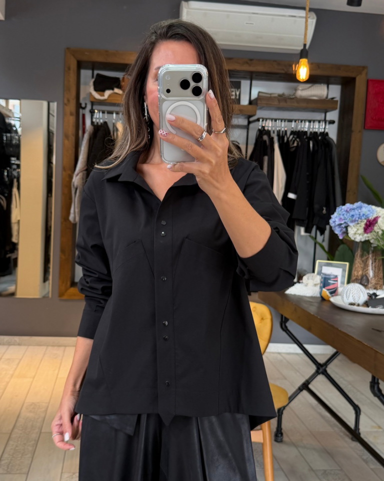 Aloma Büyük Cepli Gömlek (siyah)