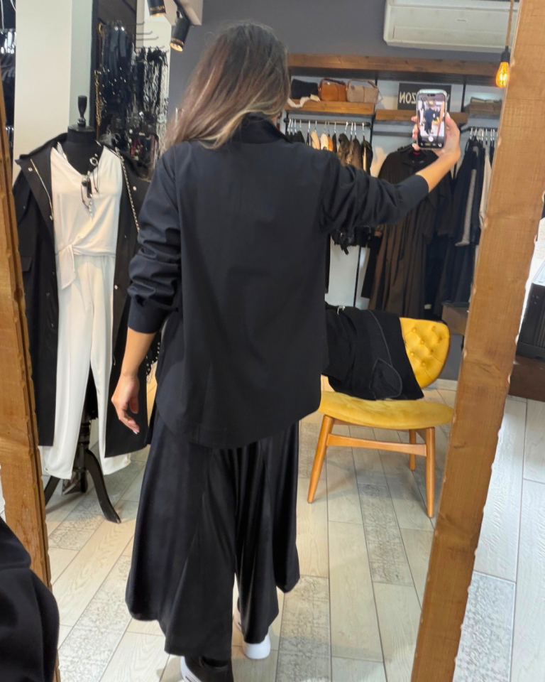 Aloma Büyük Cepli Gömlek (siyah)