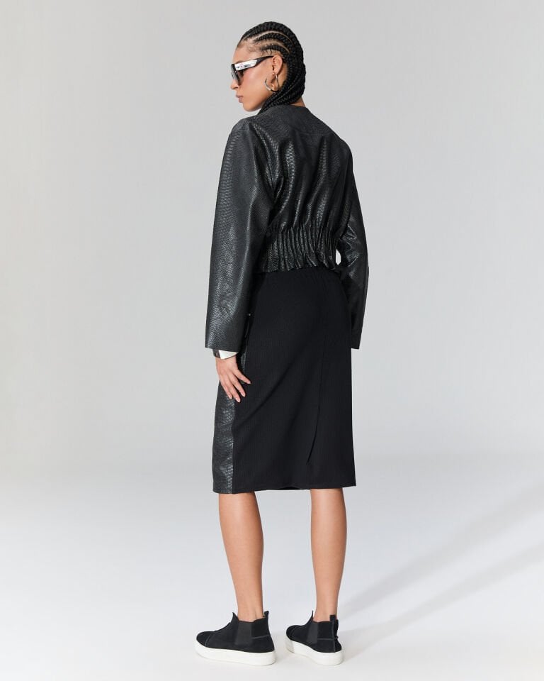 Sam Krokodil Desenli Arkası Triko Etek