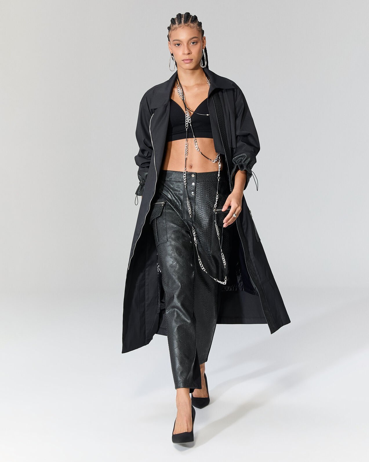 Sharma Önü Krokodil Desenli Arkası Triko Pantolon