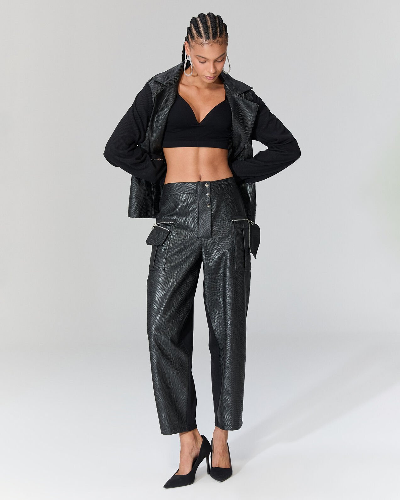 Sharma Önü Krokodil Desenli  Pantolon