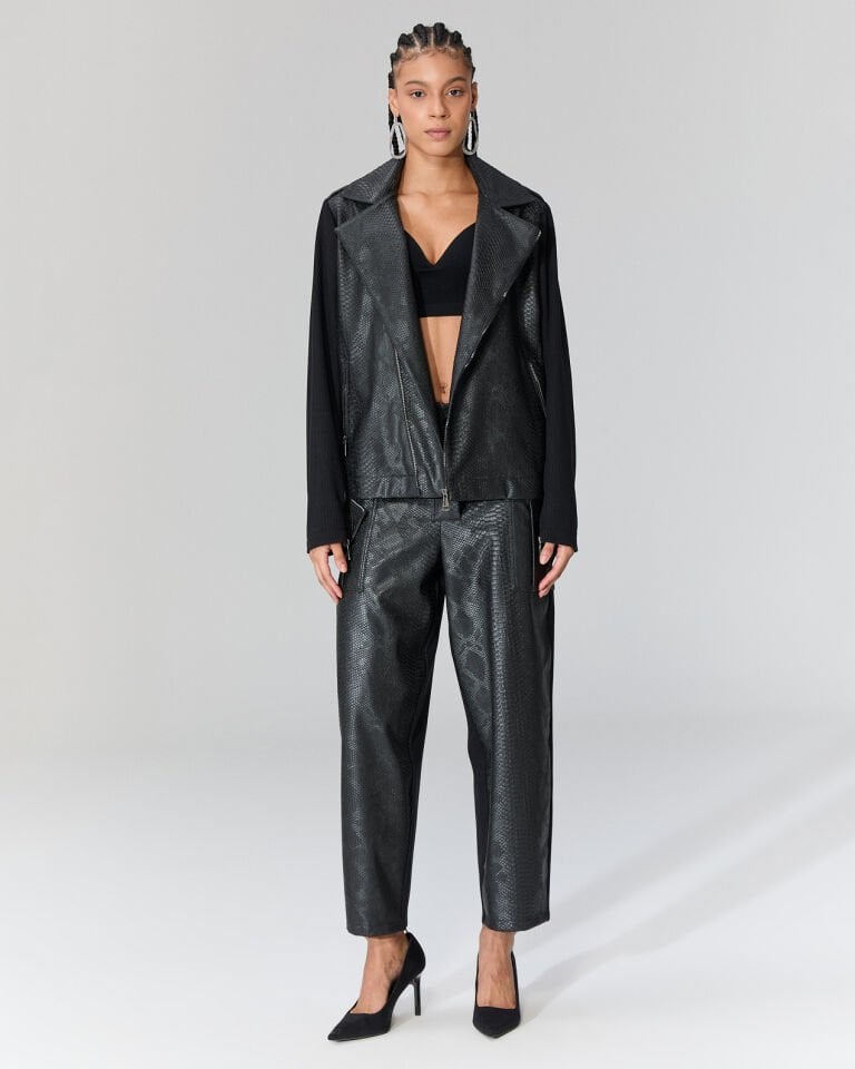 Sharma Krokodil Desenli Arkası Triko Ceket