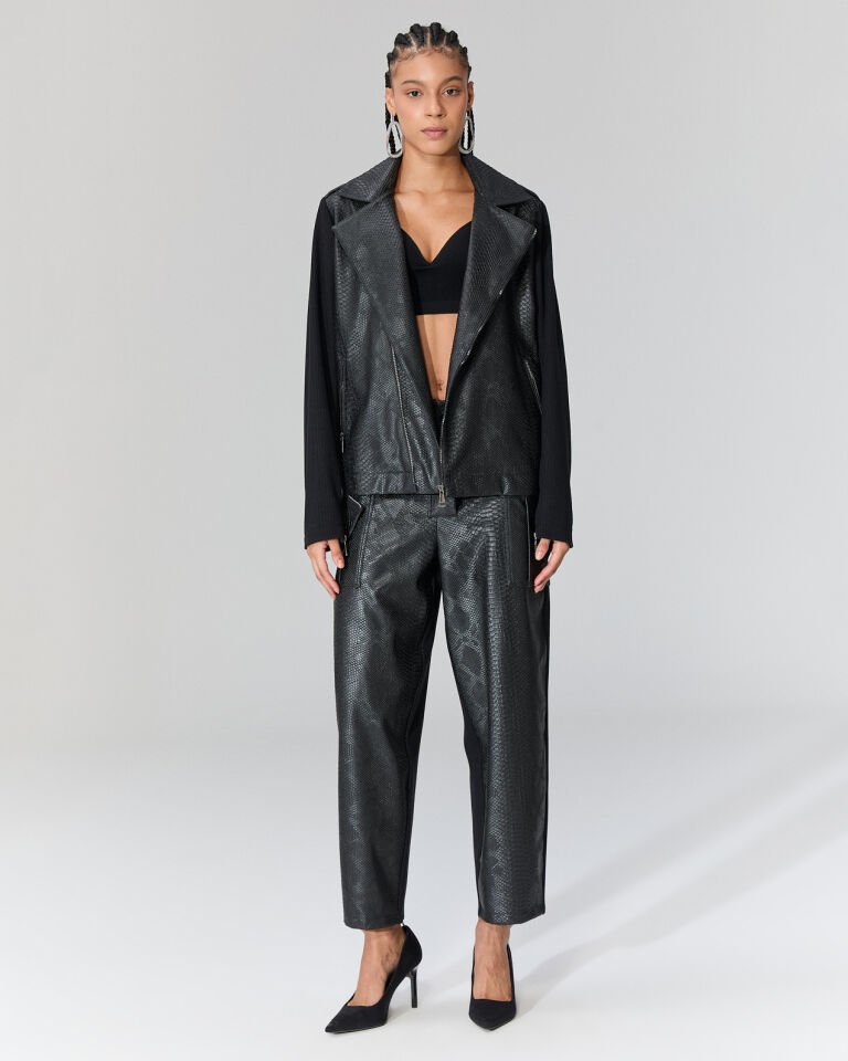 Sharma Krokodil Desenli Arkası Triko Ceket