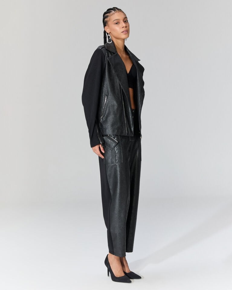 Sharma Krokodil Desenli Arkası Triko Ceket