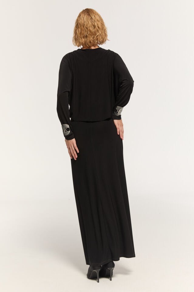 Celine Yırtmaçlı Elbise (siyah)