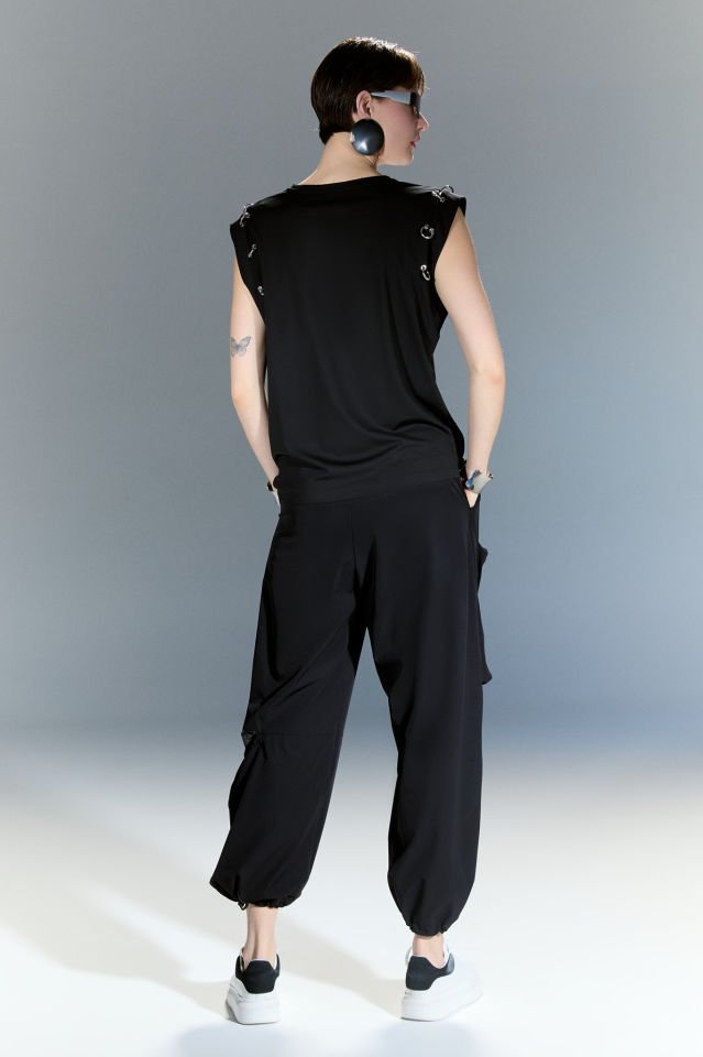 Dina Halka Detaylı Bluz (siyah)