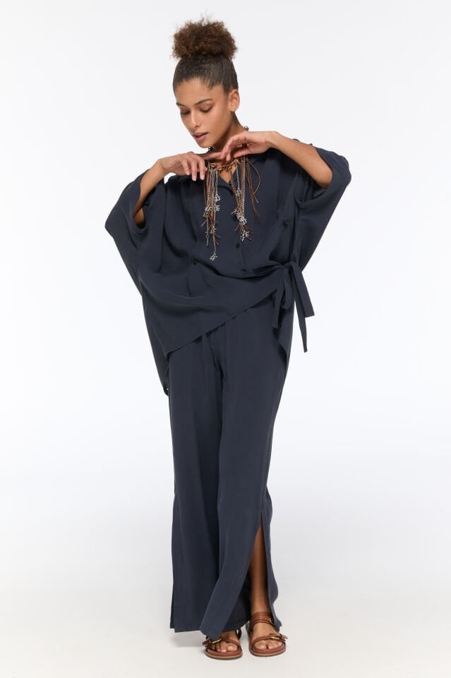 Molina Yırtmaçlı Pantolon(indigo)