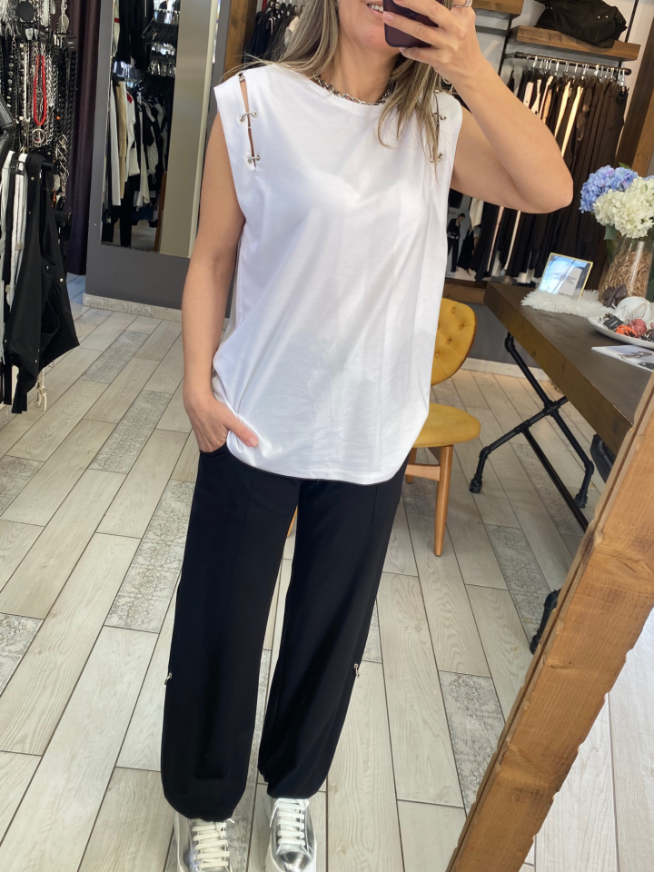 Dina Halka Detaylı Bluz (beyaz)