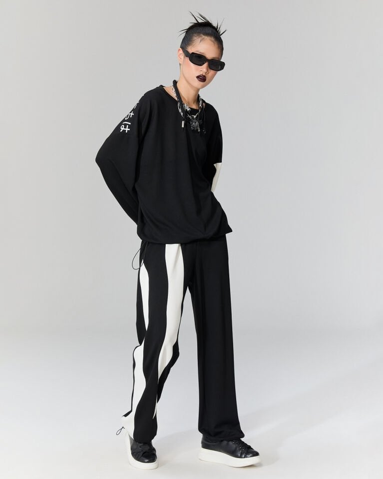 Felix Beyaz Şeritli Pantolon (siyah)