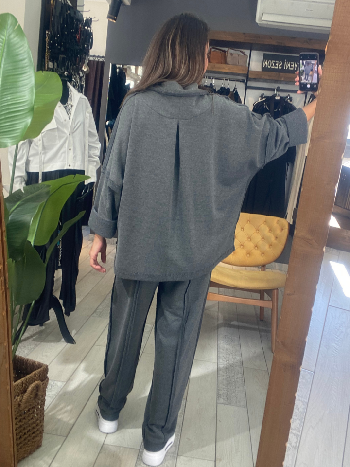 Ava İki İplik Ceket (Gri)