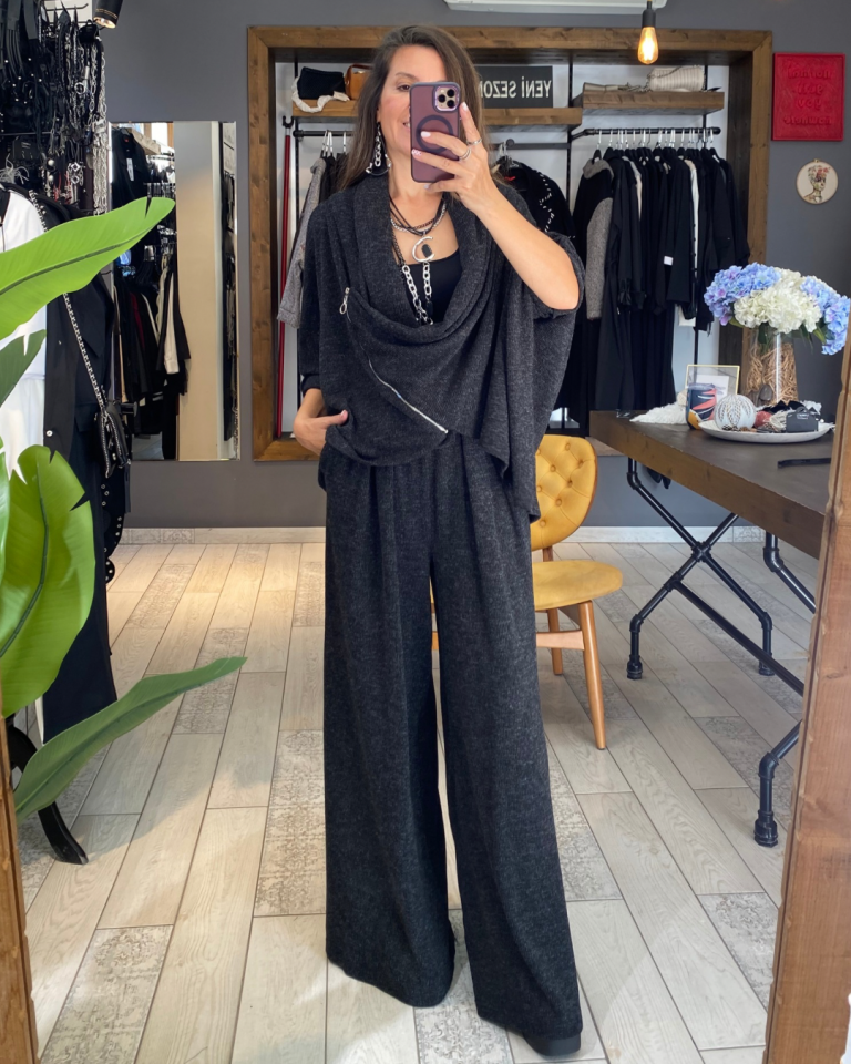 Elise Triko Hırka (kırçıllı siyah)