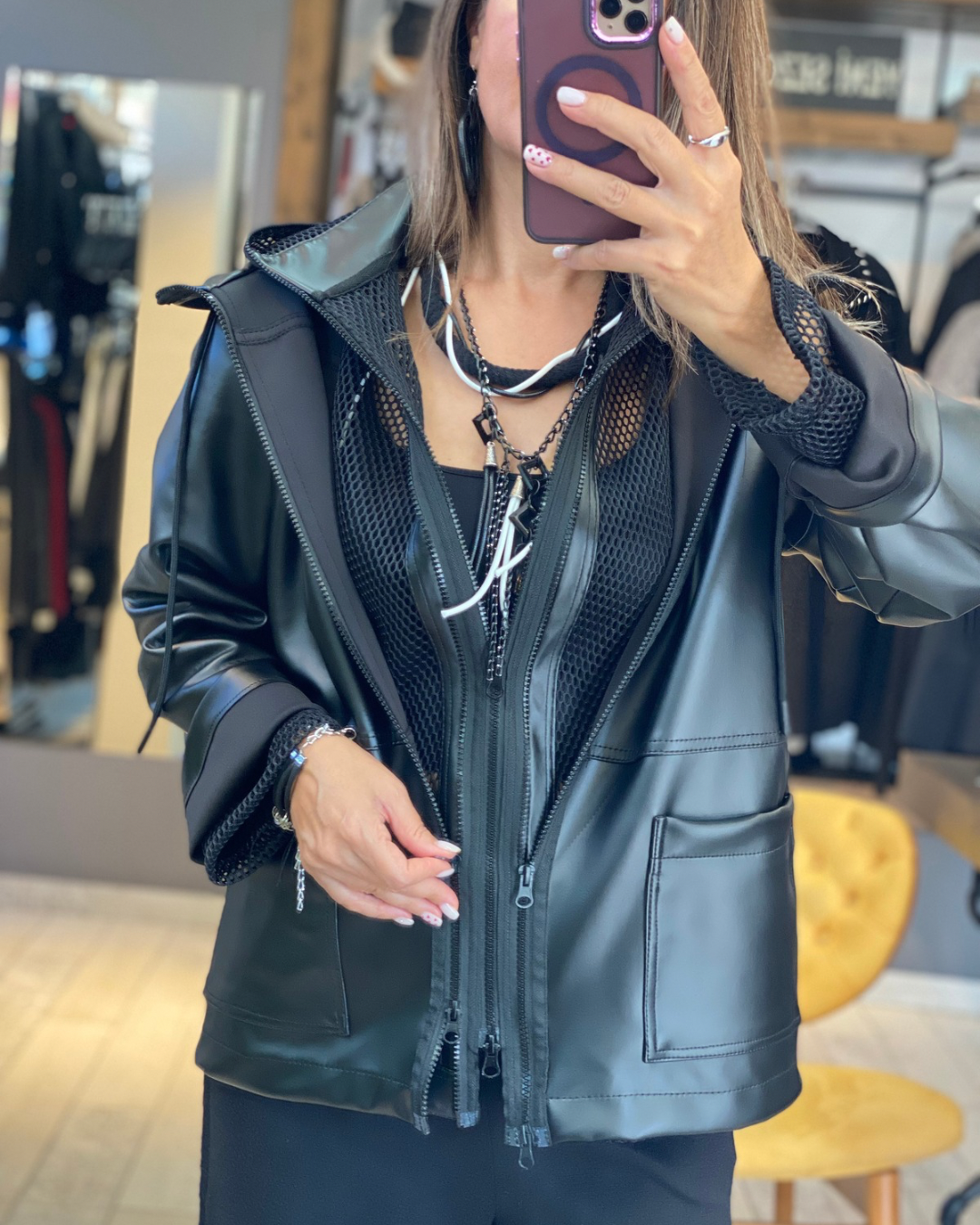 Miles Fileli Deri Ceket