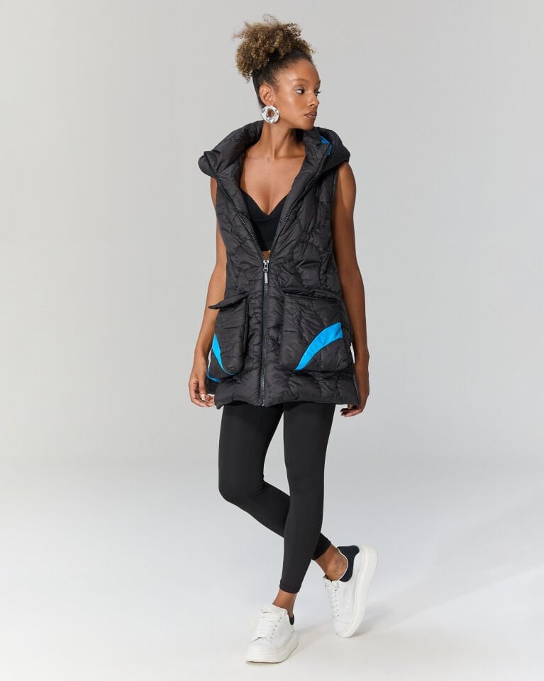 Raffey Mavi Astarlı Yelek (siyah)