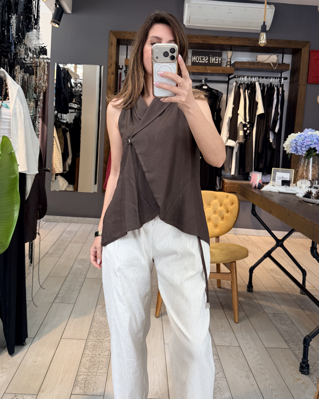 Alya Bluz/Yelek (kahverengi)