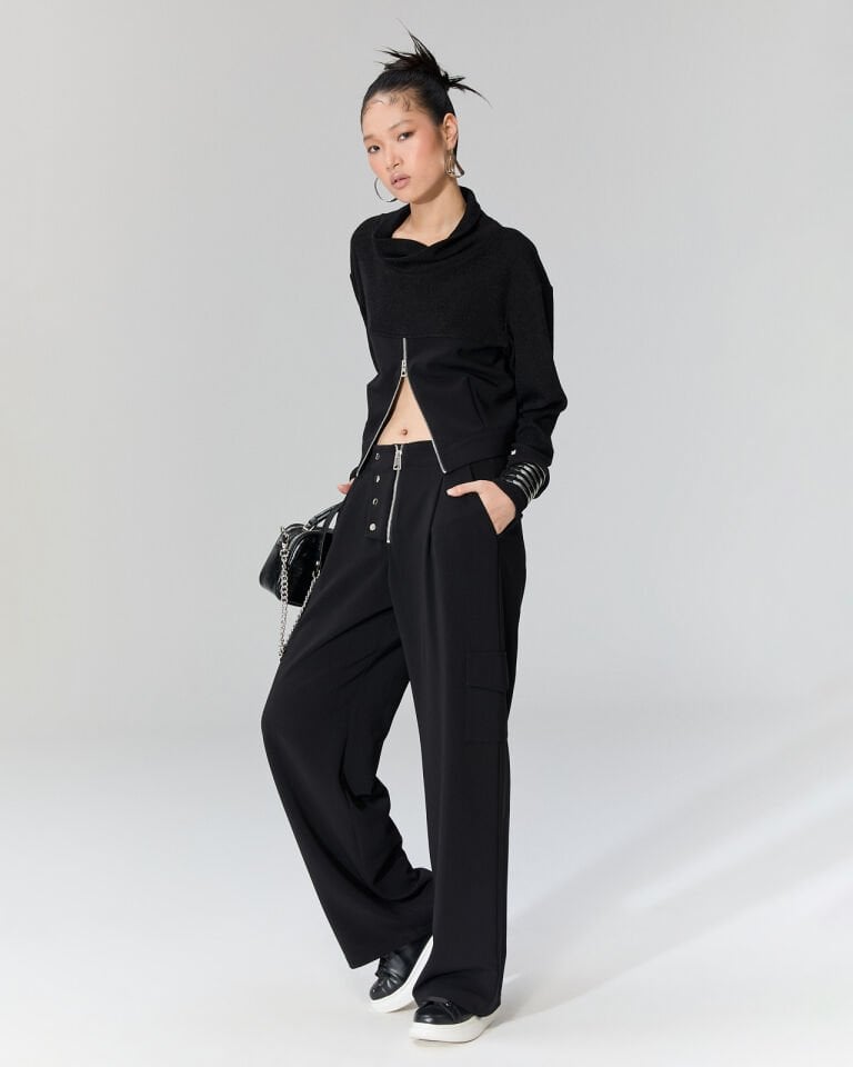 Nivola Fermuar ve Çıtçıtlı Krep Pantolon