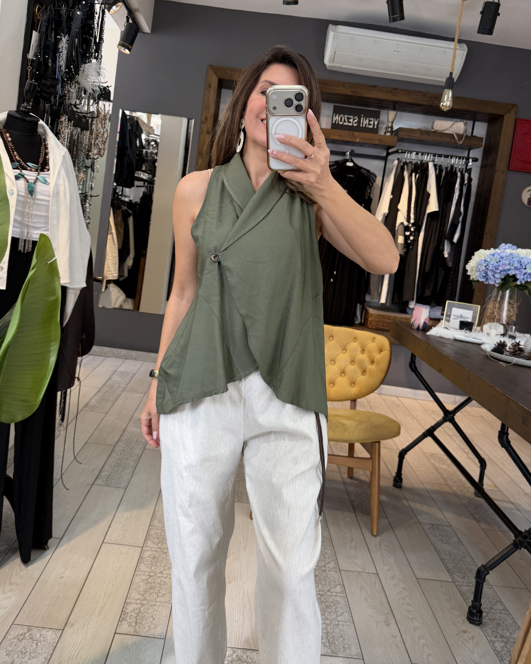 Alya Bluz/Yelek (haki)