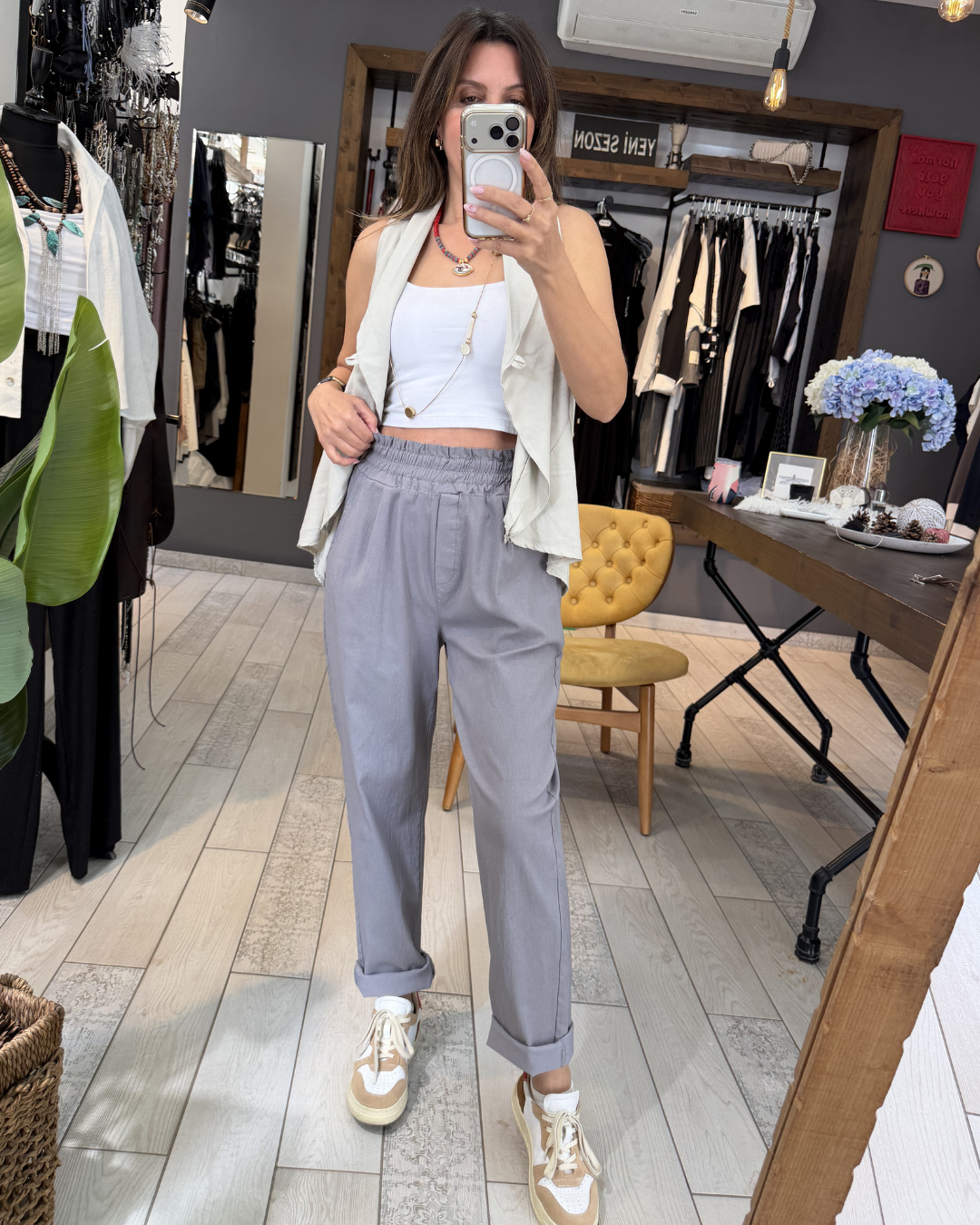 Likralı Rahat Pantolon(gri)