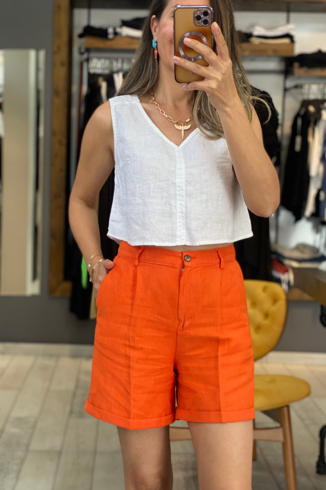 Keten Crop (Beyaz)
