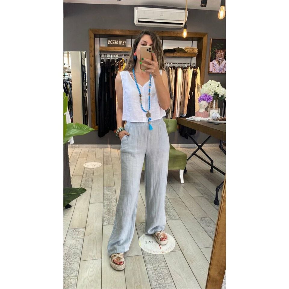 Keten Crop (Beyaz)