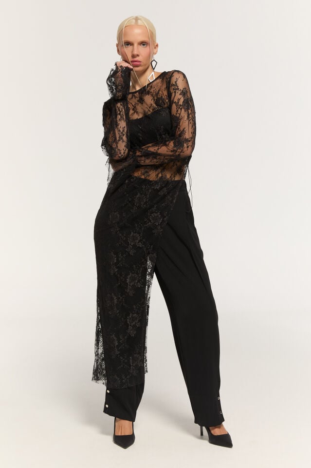 Marlow Paça Detaylı Pantolon (siyah)