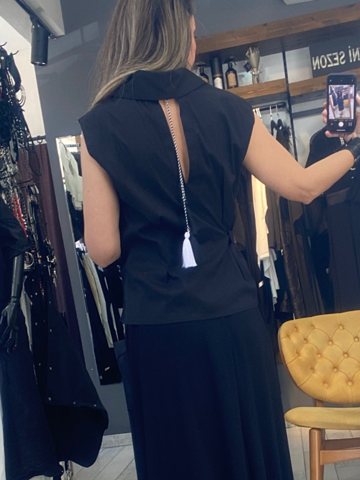 Milla Toplamalı Gömlek (siyah)