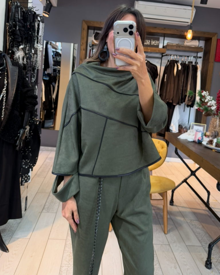 Sia Nubuk Dokulu Bluz (Yeşil)