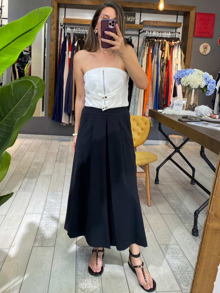 Lucia Yırtmaçlı Etek (siyah)