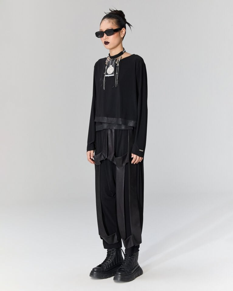 Şerit Detaylı Şalvar Pantolon