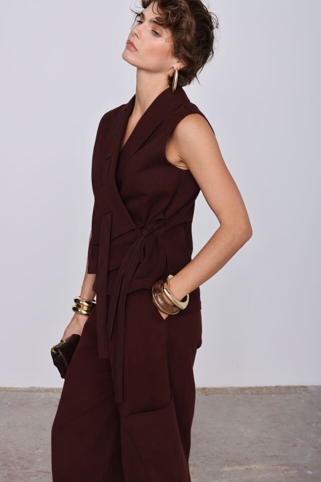 Lindez Tasarım Yelek (bordo)