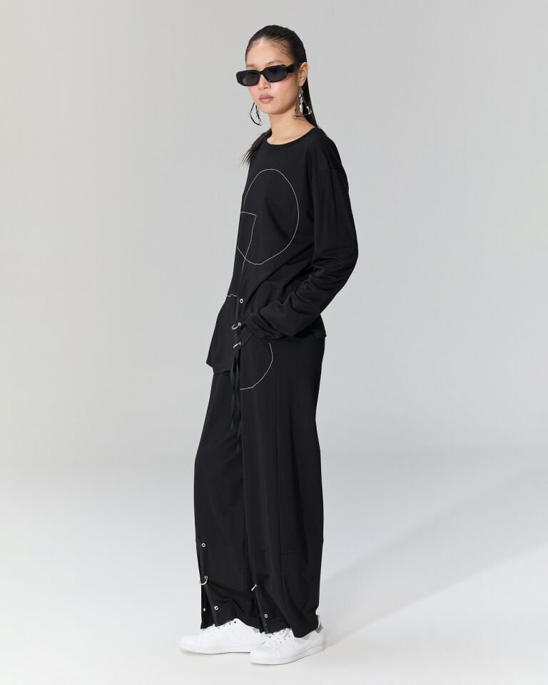 Emi Kontrast Dikişli Salaş Bluz