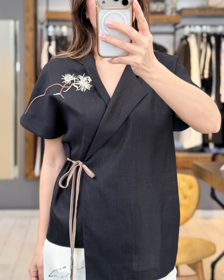 Pier Anvelop Keten Bluz (siyah)